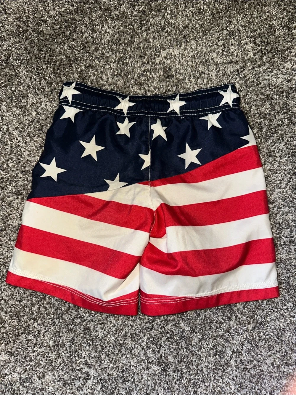 Gymboree Navy, Red & White Star-Stripe Swim Trunks